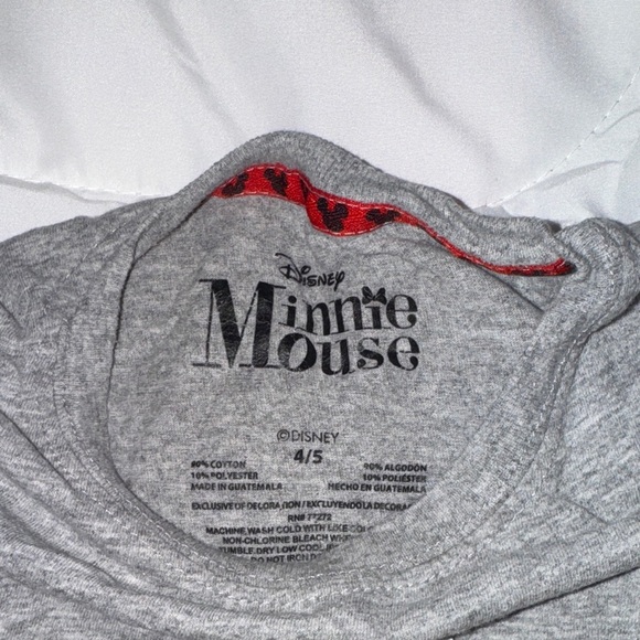 Disney Minnie Mouse Gray T-Shirt with Red and Yellow Accents - Picture 2 of 6